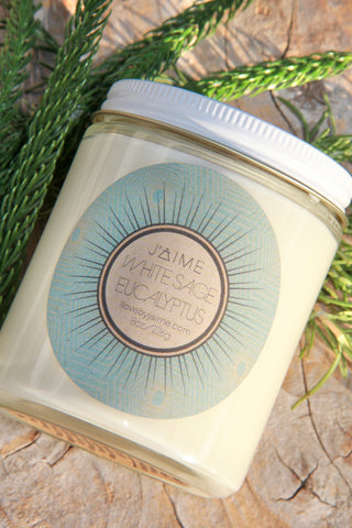 White Sage and Eucalyptus Scented Soy Candle